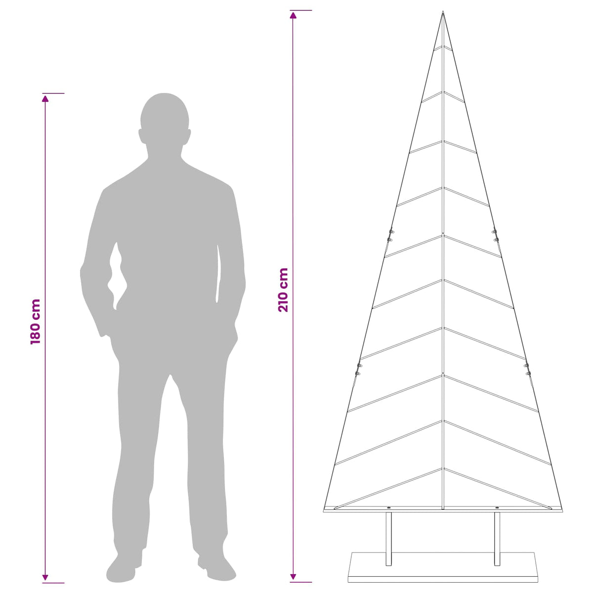 Fém karácsonyfa állvánnyal KUOPIO 210 cm Acél Arany