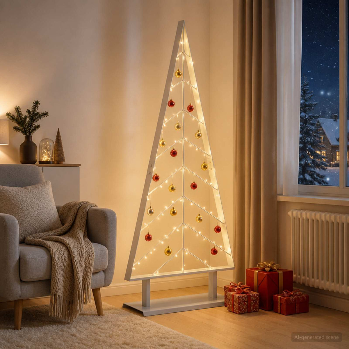 Fém karácsonyfa állvánnyal KUOPIO 125 cm Acél Fehér