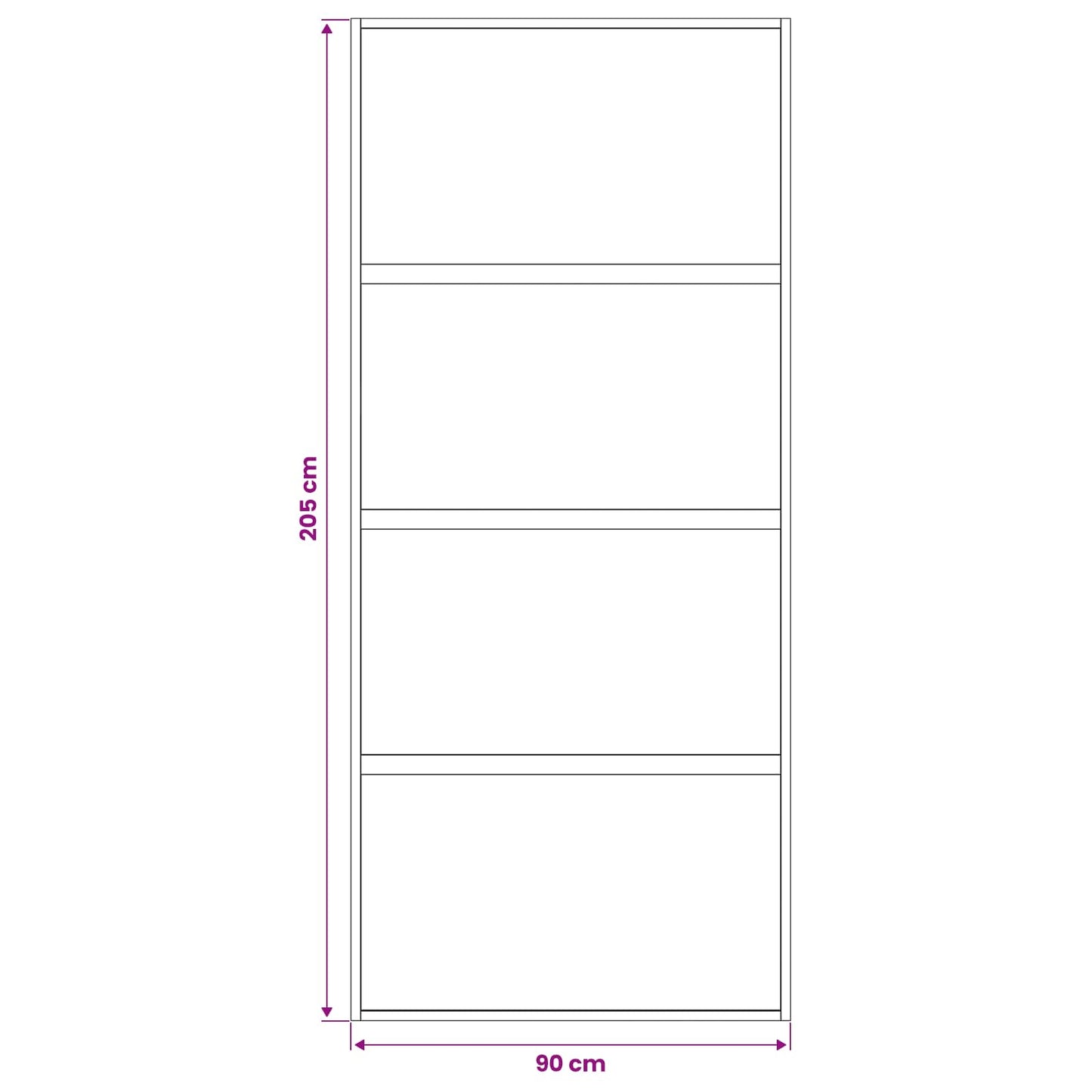 Csúszó ajtó 90 x 205 cm Edzett Üveg és Alumínium