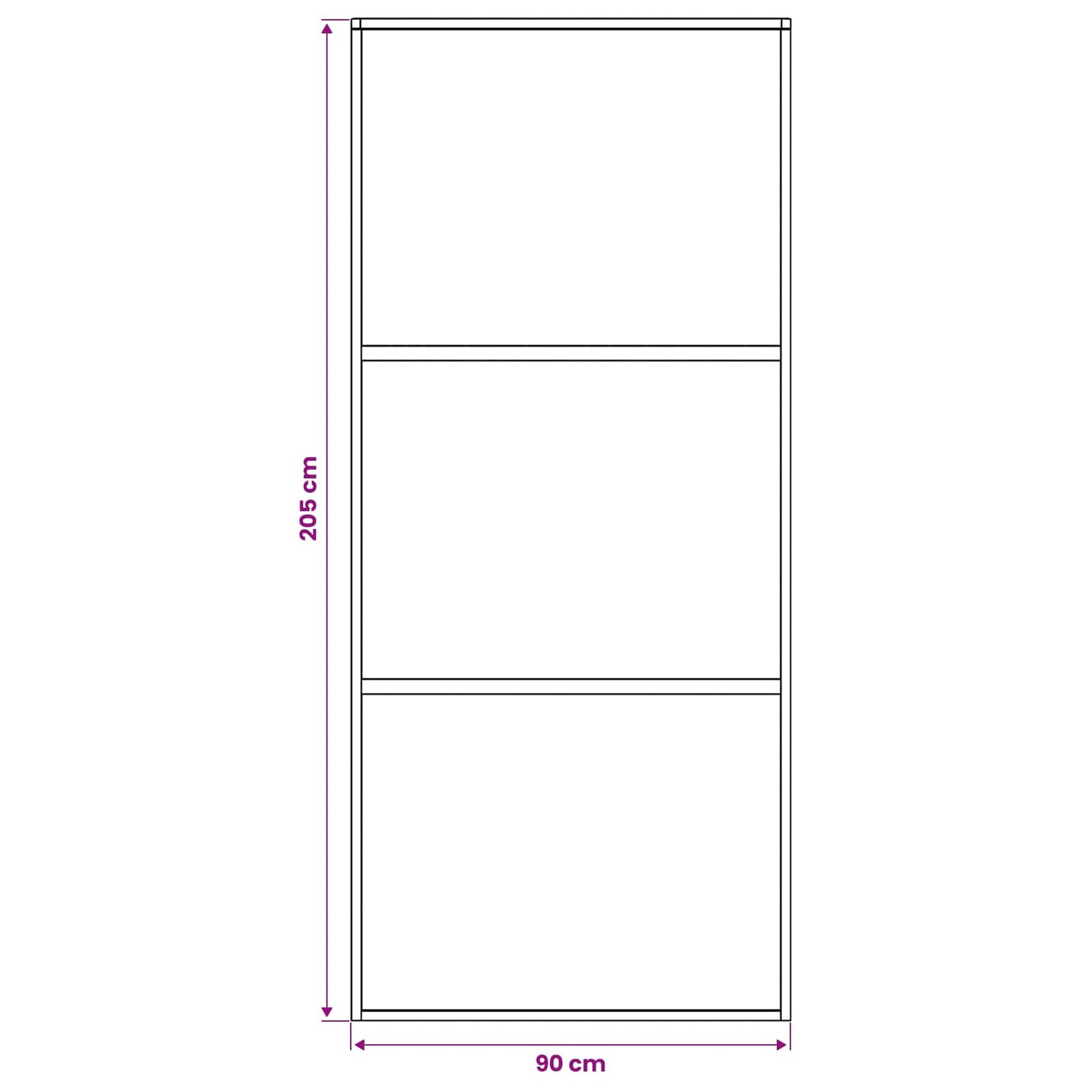 Csúszó ajtó 90 x 205 cm Edzett Üveg és Alumínium