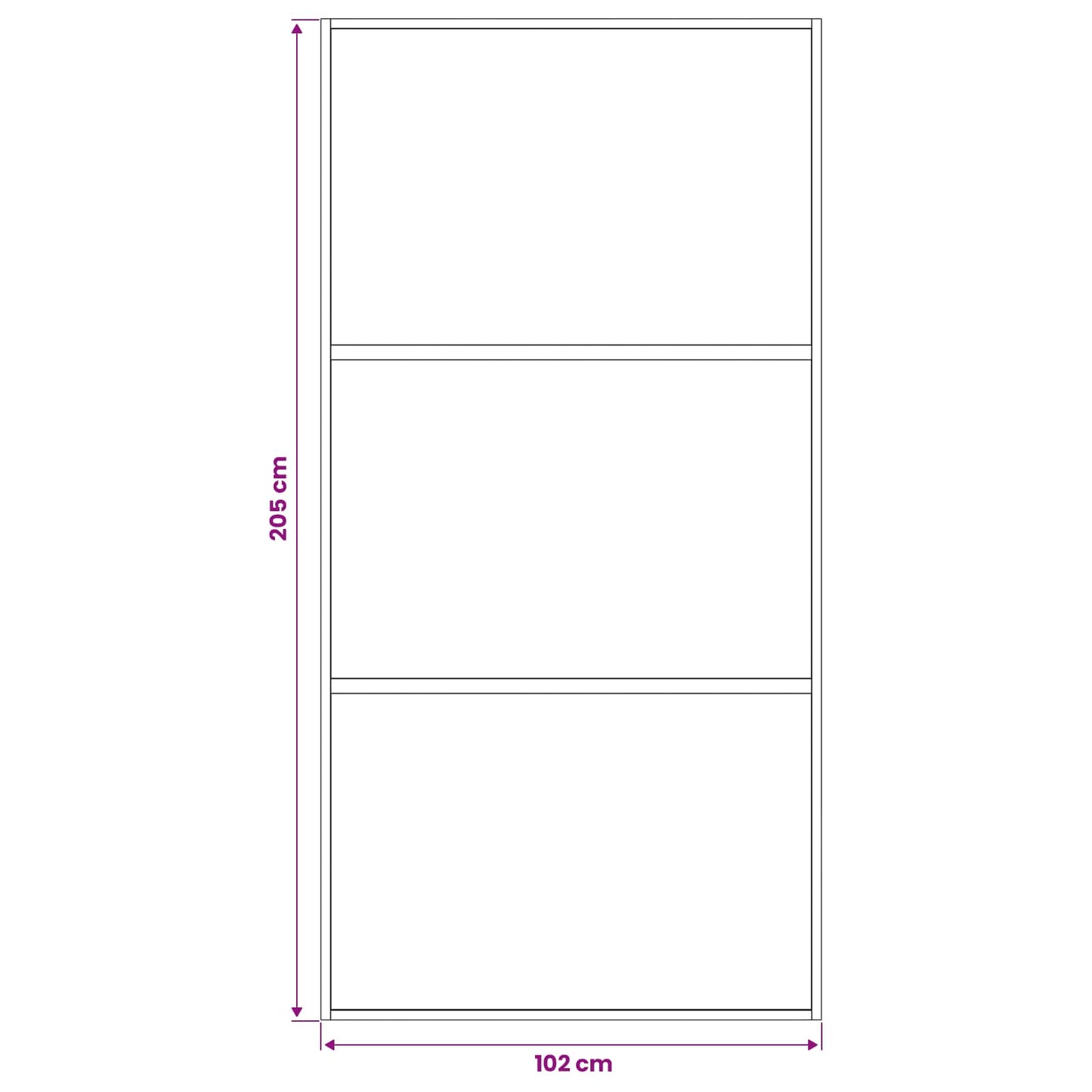 Csúszó ajtó 102 x 205 cm Edzett Üveg és Alumínium