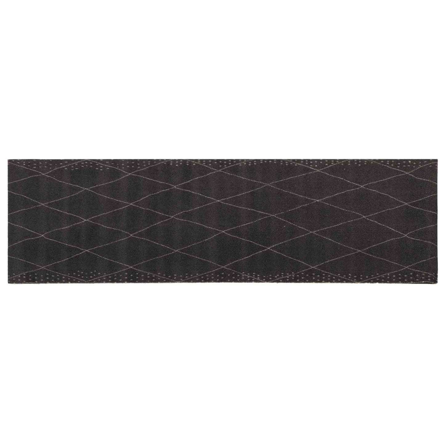 Konyhai szőnyeg antracit kockás 300 x 60 cm 100% Poliamid