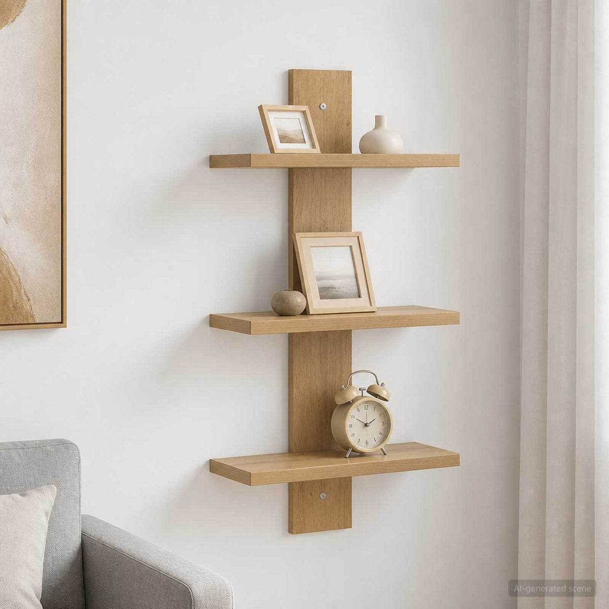 Falpolc Kézműves Tölgy 30 x 13,5 x 64,5 cm Szerelt Fa