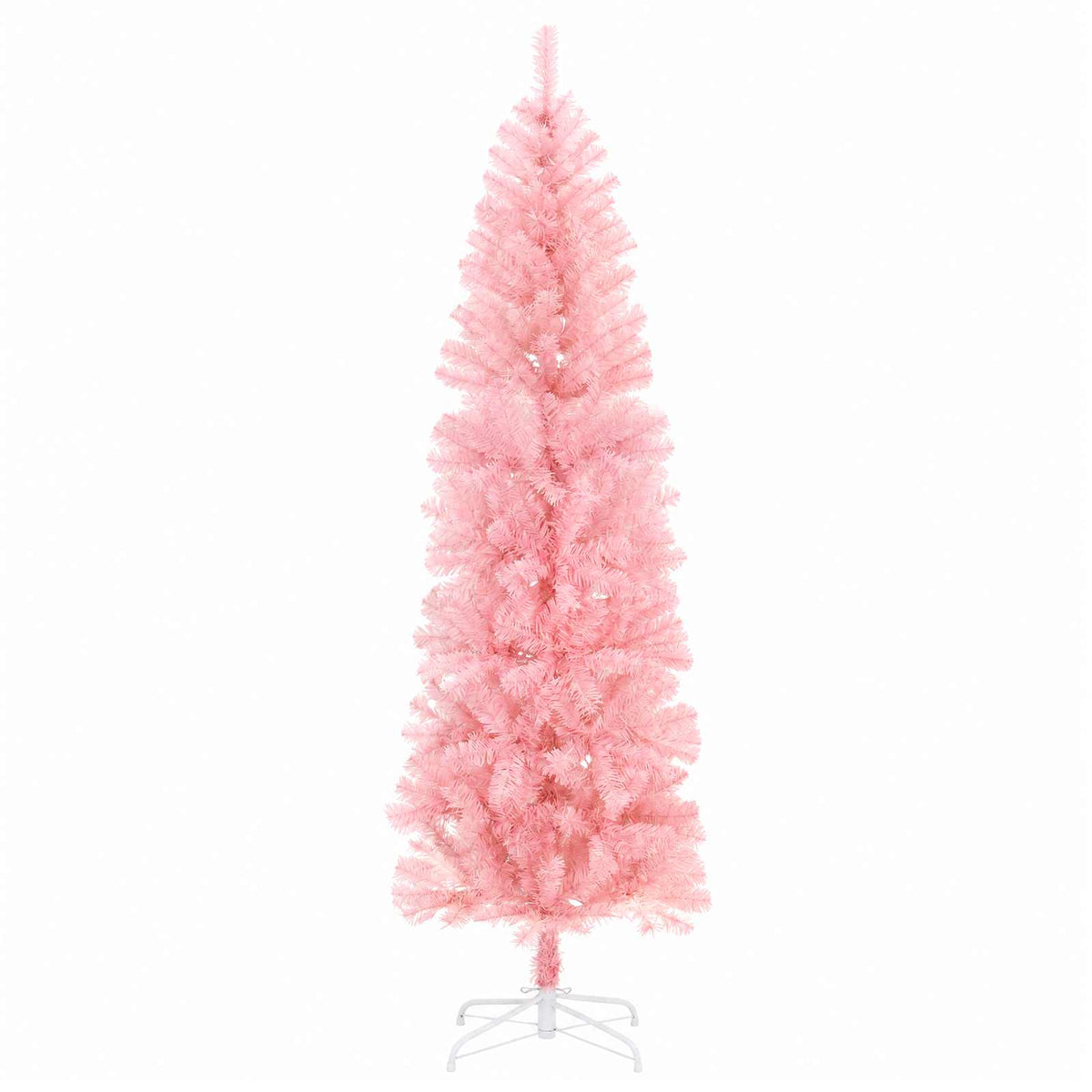 Keskeny műkarácsonyfa gömbbel 180 cm 300 LED Meleg fehér