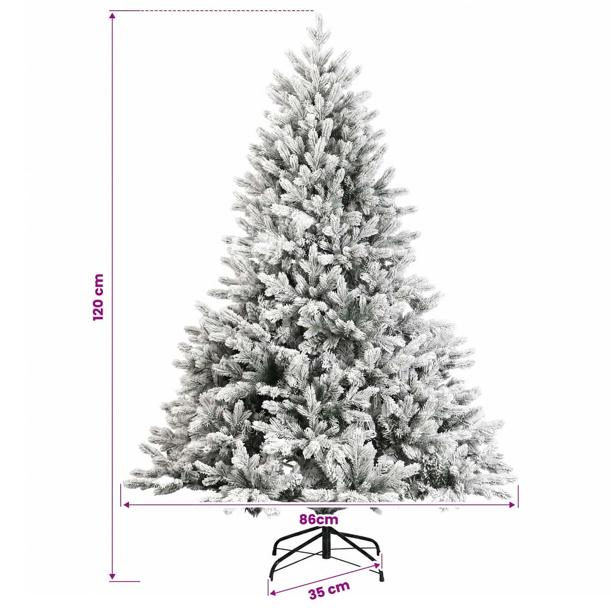Műanyag Hajtogatós Karácsonyfa 120 cm 150 LED Meleg fehér