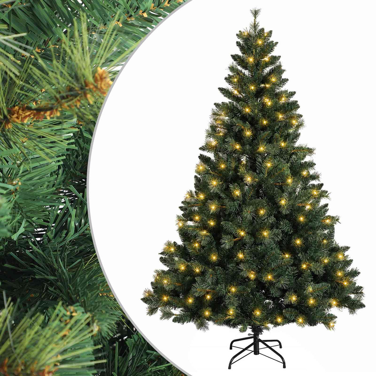 Műanyag Hajtogatós Karácsonyfa 150 cm 150 LED Meleg fehér