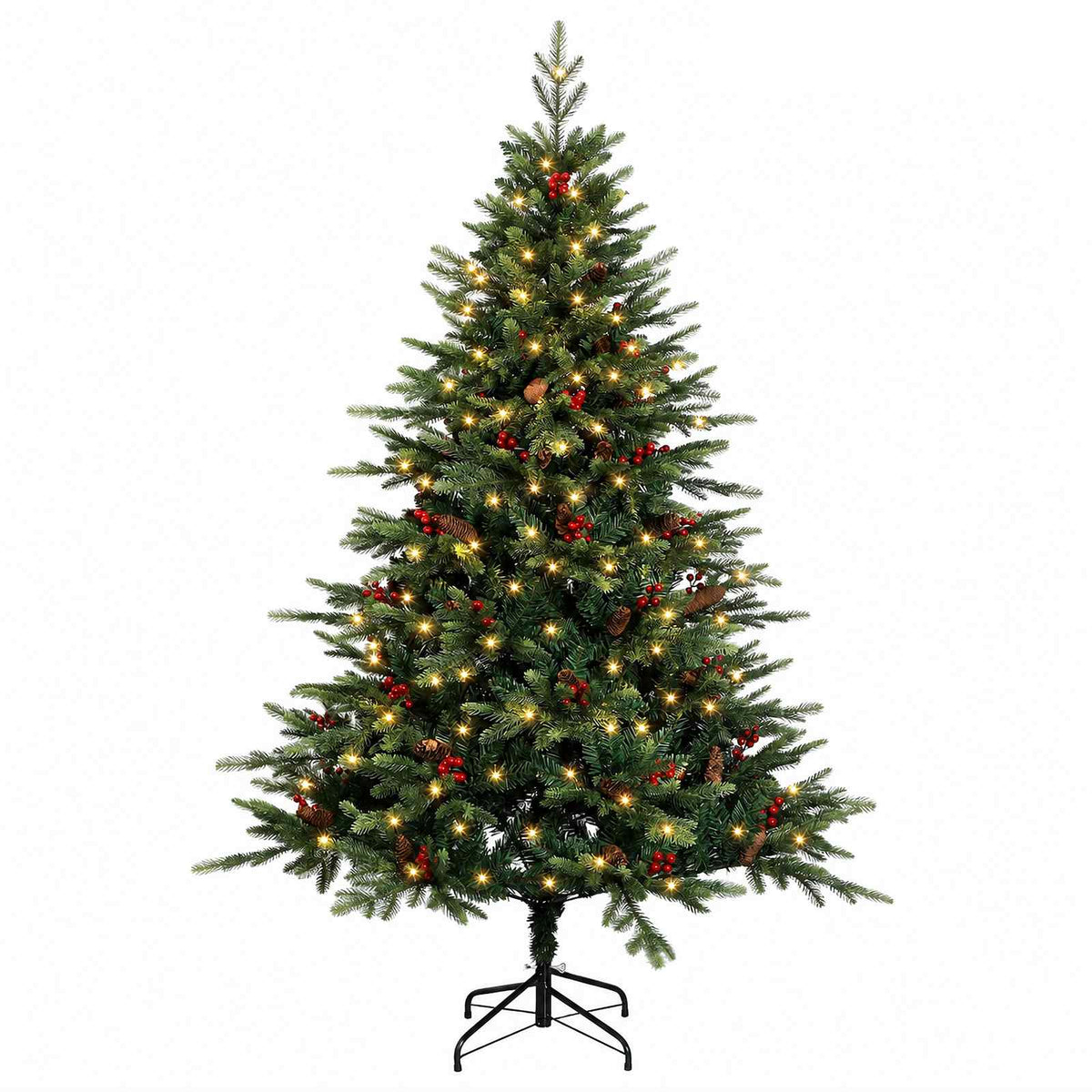 Műanyag Hajtogatós Karácsonyfa 150 cm 150 LED Meleg fehér