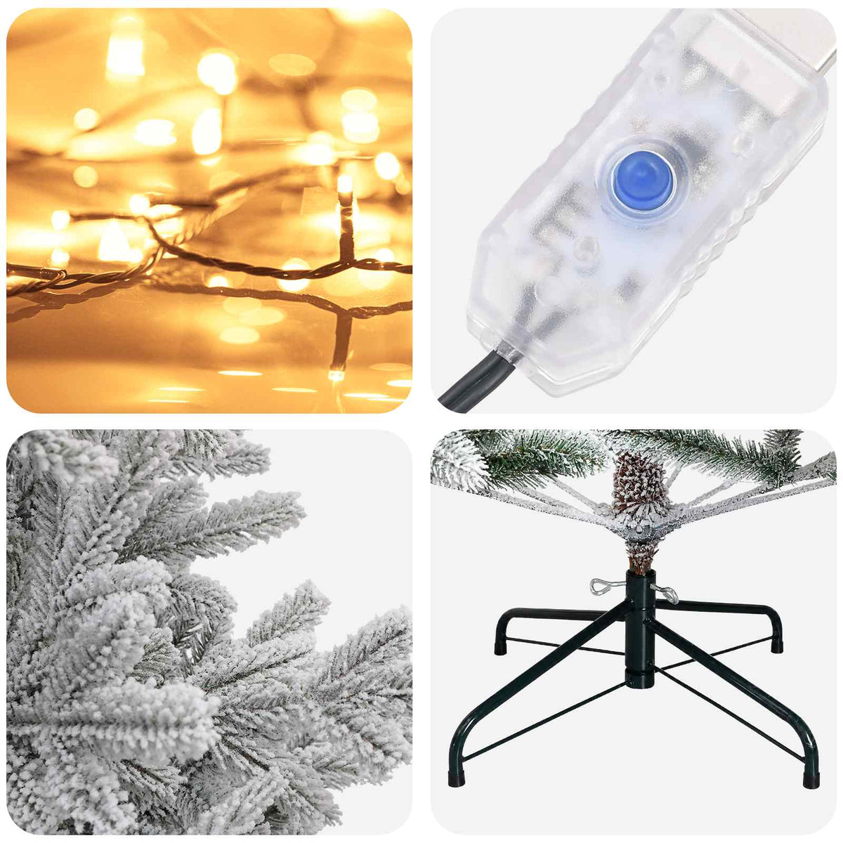 Műanyag Hajtogatós Karácsonyfa 150 cm 150 LED Meleg fehér