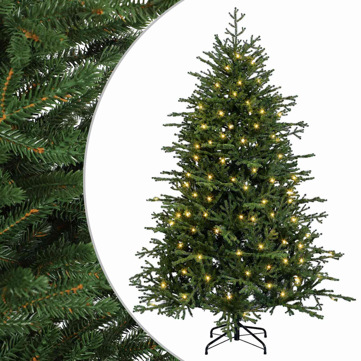 Műanyag Hajtogatós Karácsonyfa 150 cm 150 LED Meleg fehér