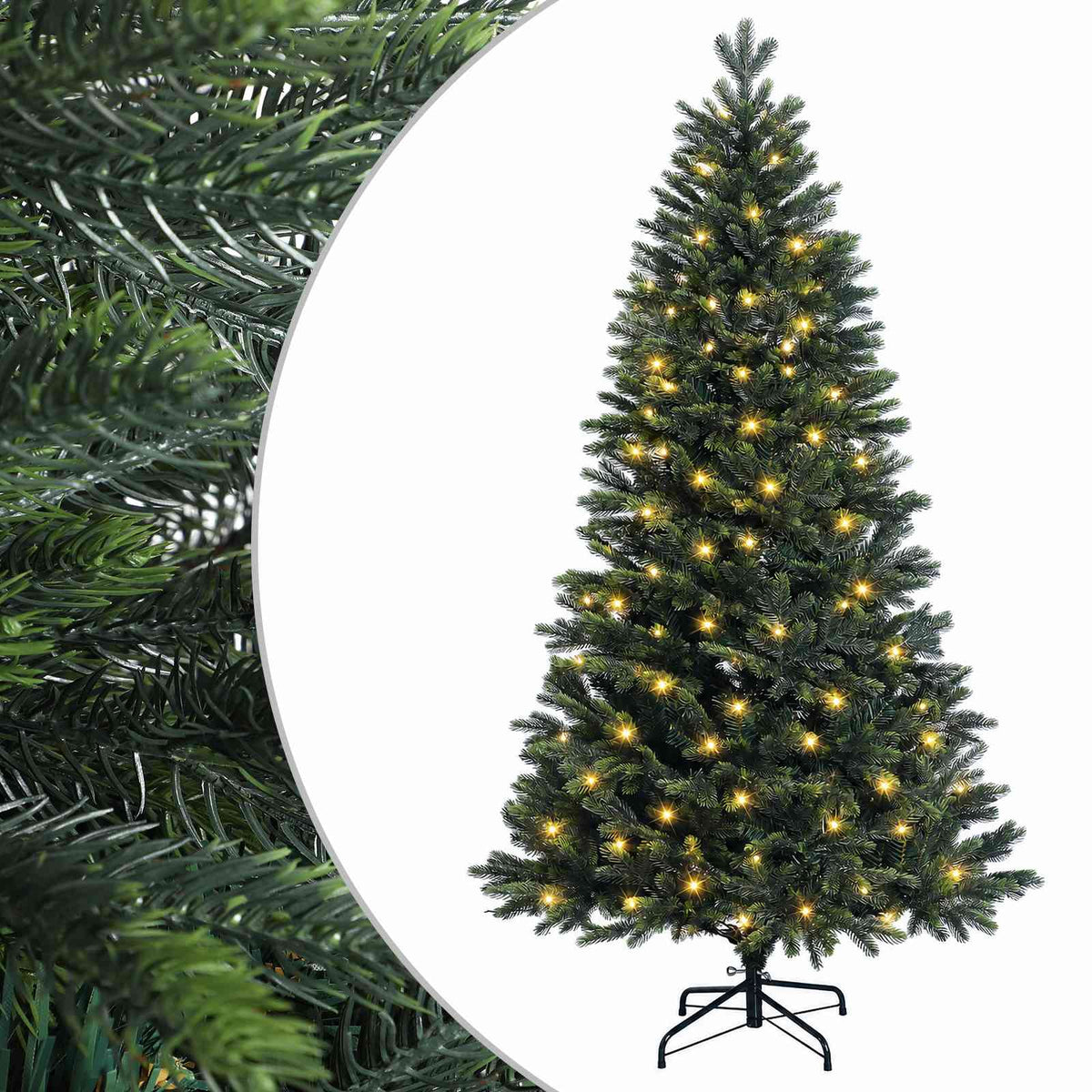 Műanyag Hajtogatós Karácsonyfa 120 cm 150 LED Meleg fehér