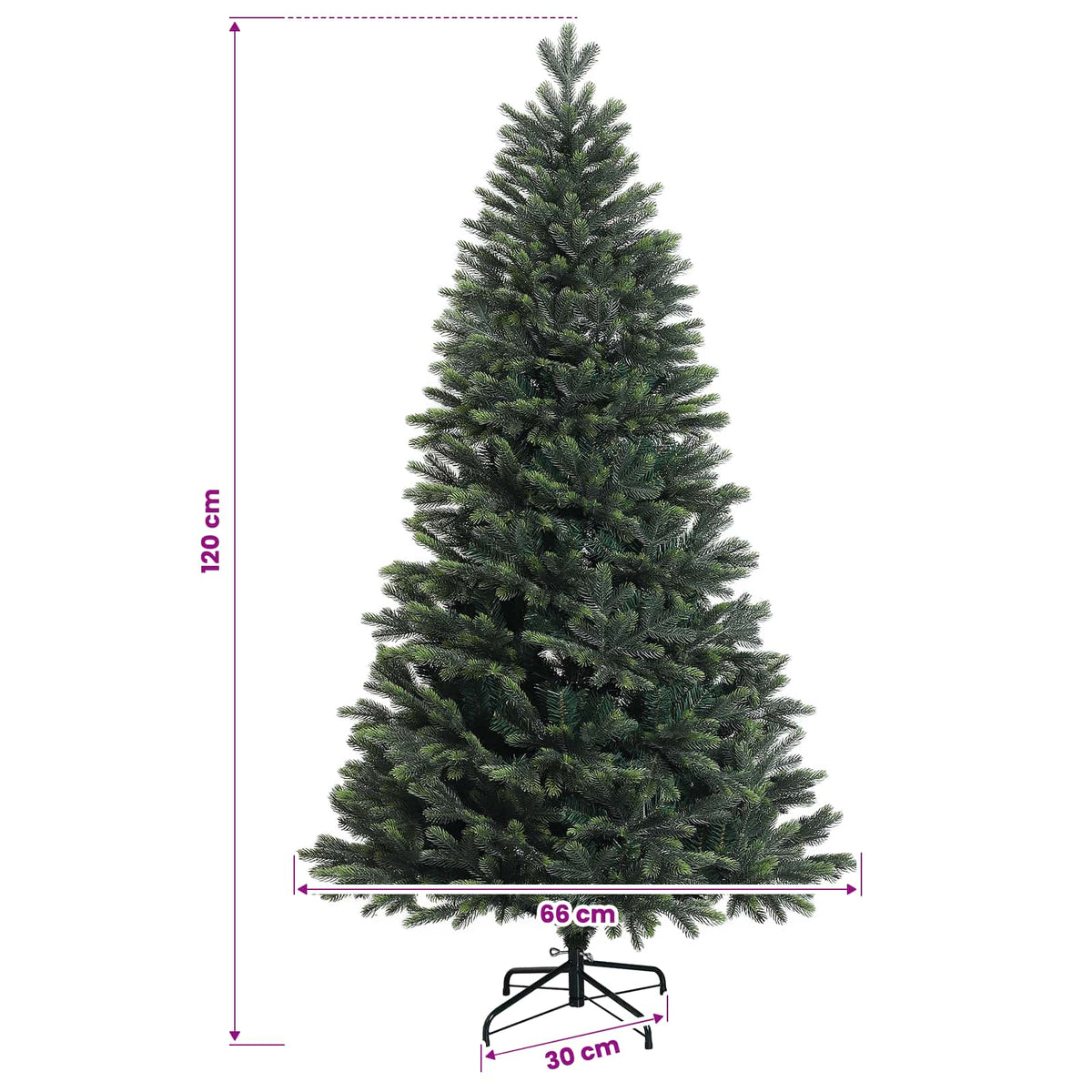 Műanyag Hajtogatós Karácsonyfa 120 cm 150 LED Meleg fehér