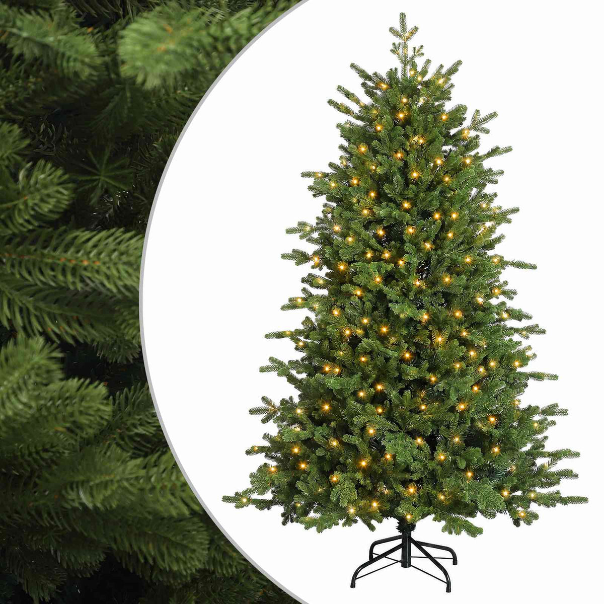 Műanyag Hajtogatós Karácsonyfa 150 cm 150 LED Meleg fehér