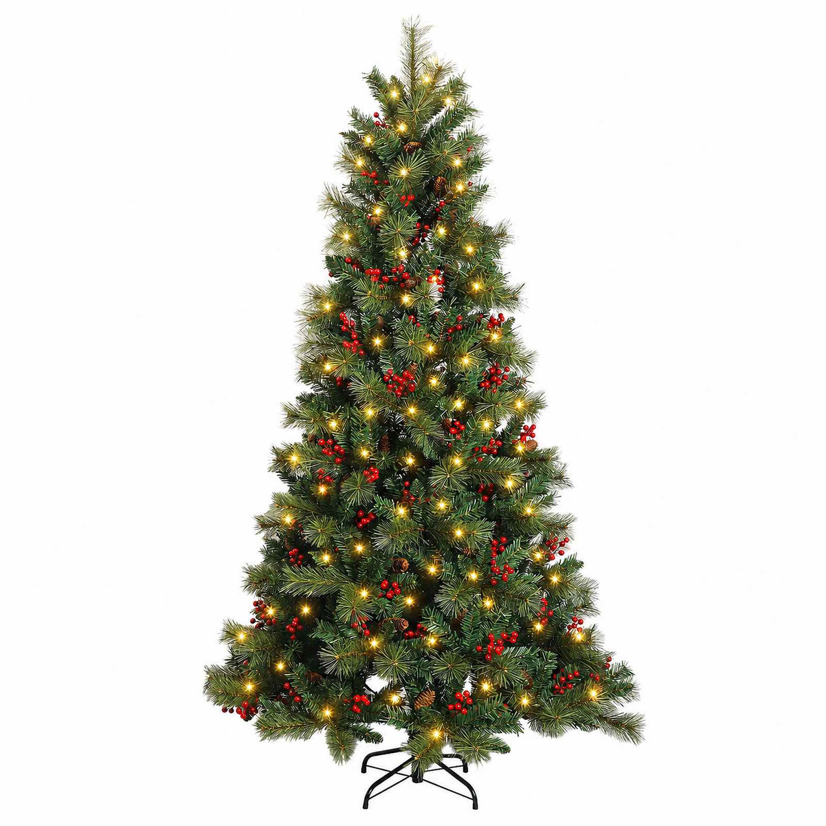 Műanyag Hajtogatós Karácsonyfa 150 cm 150 LED Meleg fehér