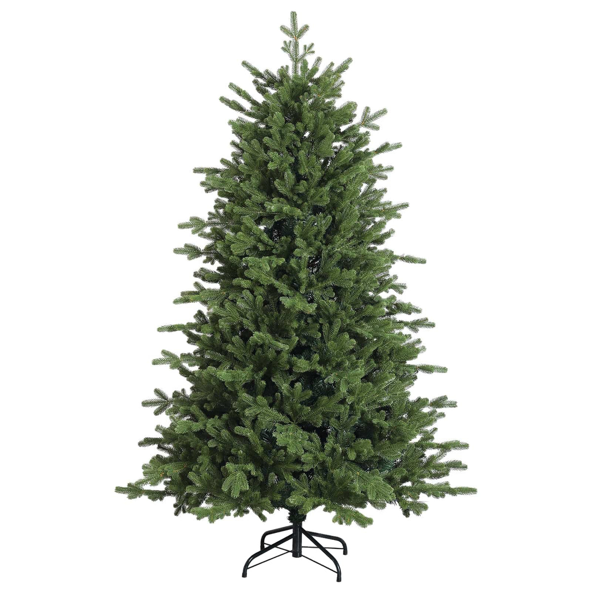 Műkarácsonyfa gömbbel 150 cm 150 LED Meleg fehér PVC és fém