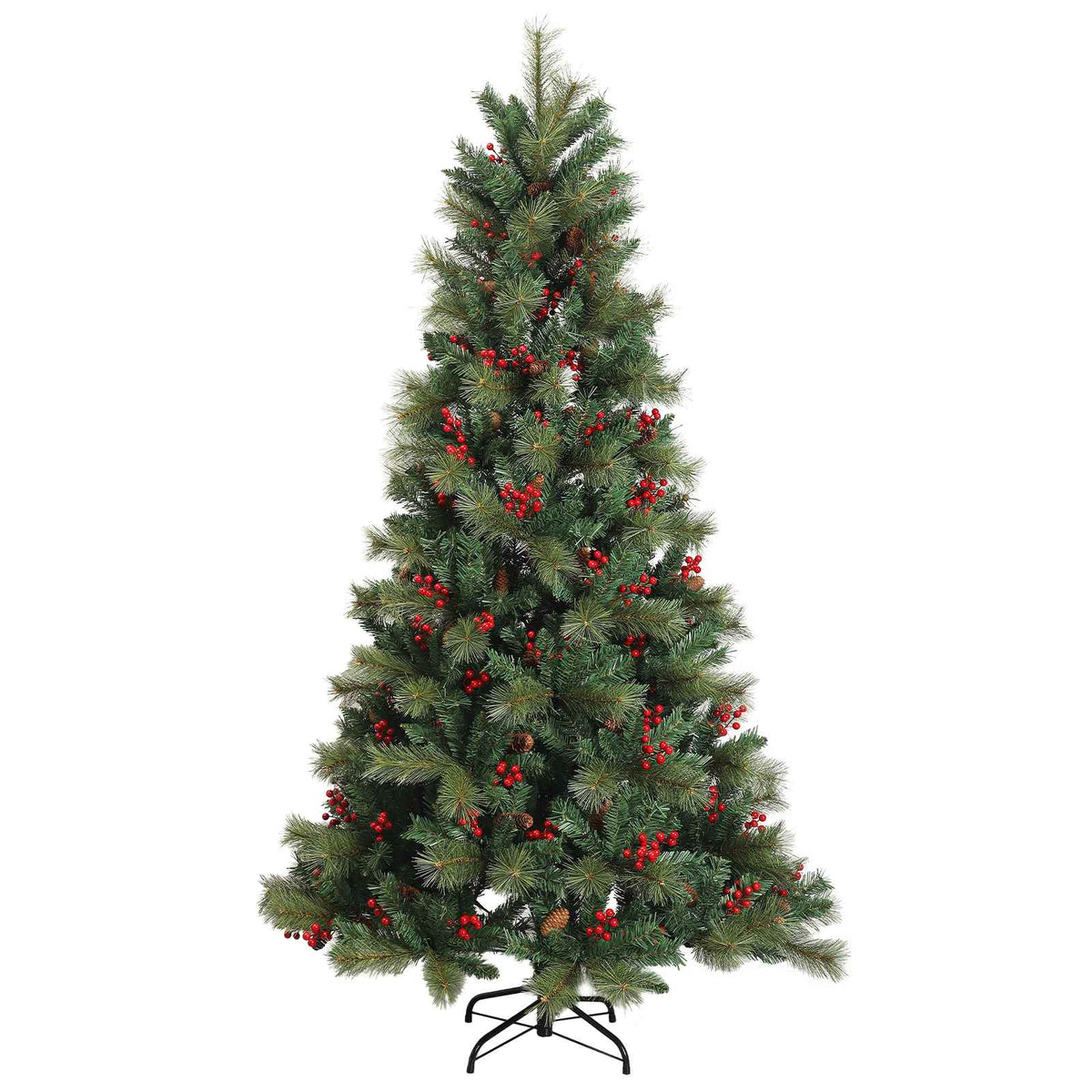 Műkarácsonyfa gömbbel 150 cm 150 LED Meleg fehér PVC és fém