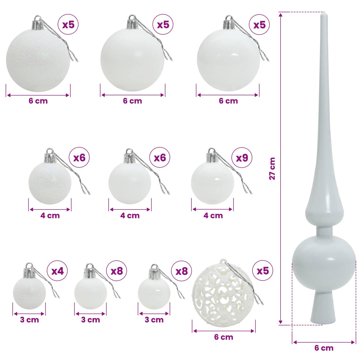 Műkarácsonyfa gömbbel 150 cm 150 LED Meleg fehér PVC és fém