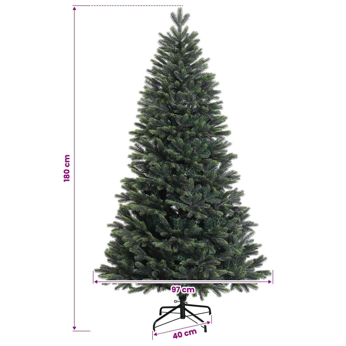 Műfenyő gömbökkel 180 cm 300 LED Meleg fehér PVC és fém Zöld
