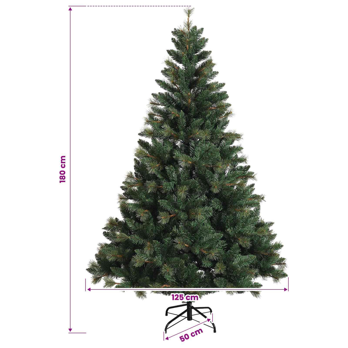 Műfenyő gömbökkel 180 cm 300 LED Meleg fehér PVC és fém Zöld