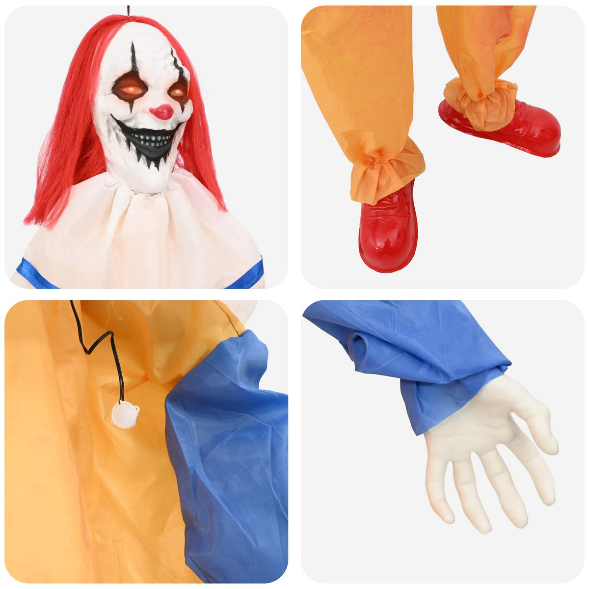 Rémisztő Halloween bohóc SPOOKA Sárga és Kék 126,5 x 180 cm