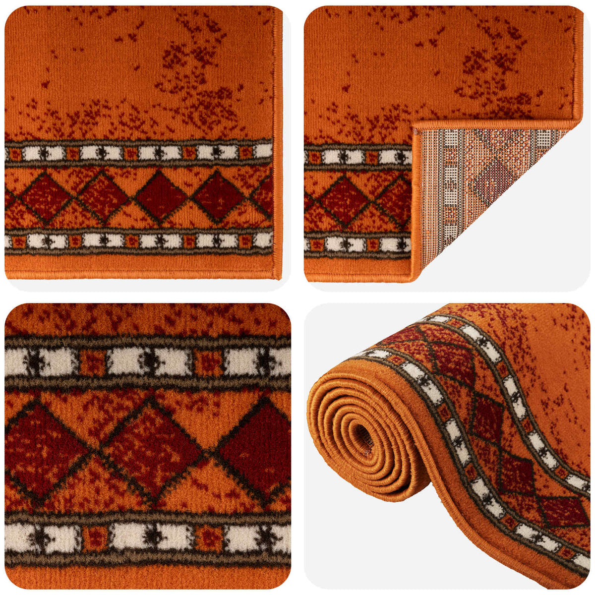 Futó szőnyeg FLORNES Szőtt Narancssárga PP 7 mm