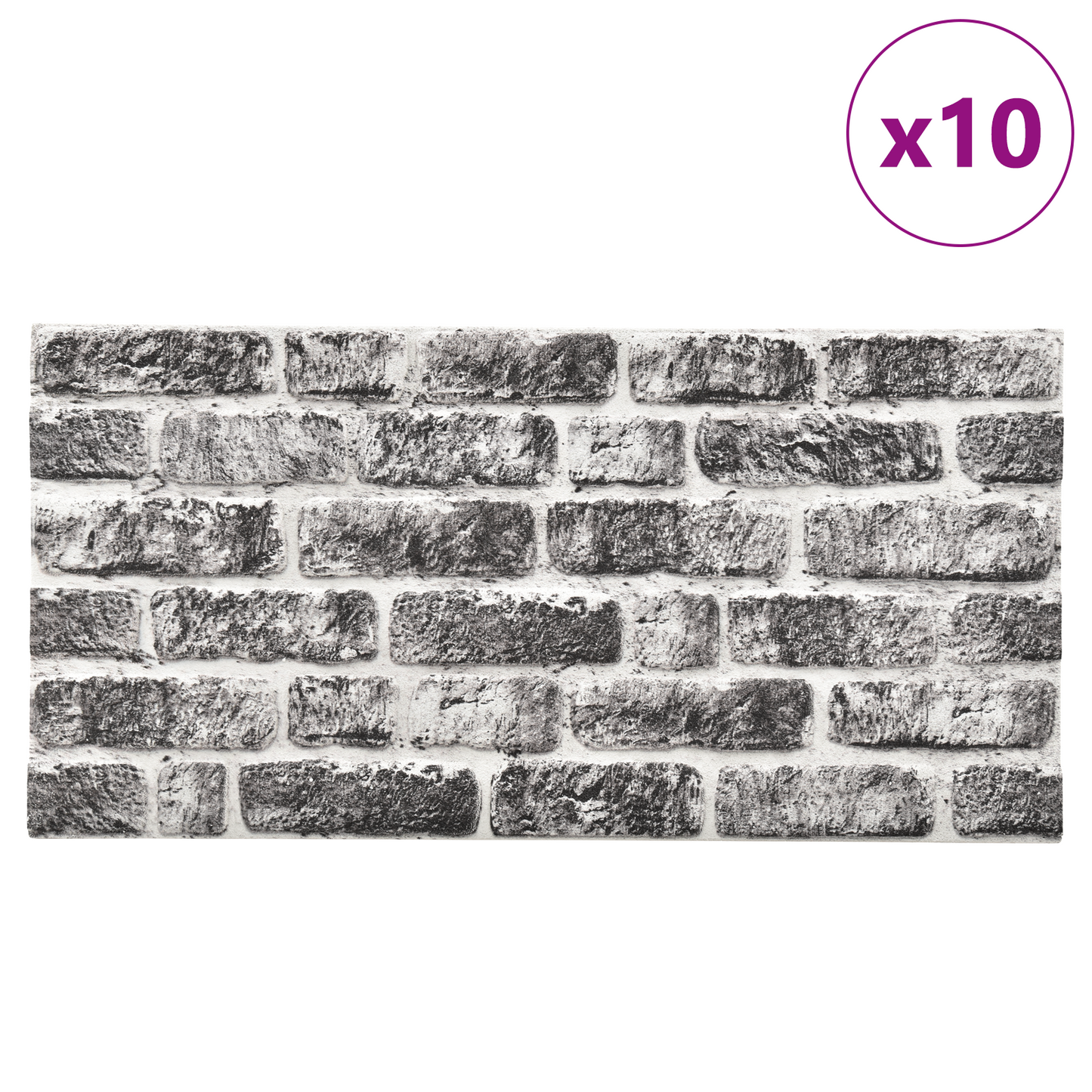 Fali panelek 10 pcs Sötétszürke és Fehér 100 x 50 cm EPS Hab