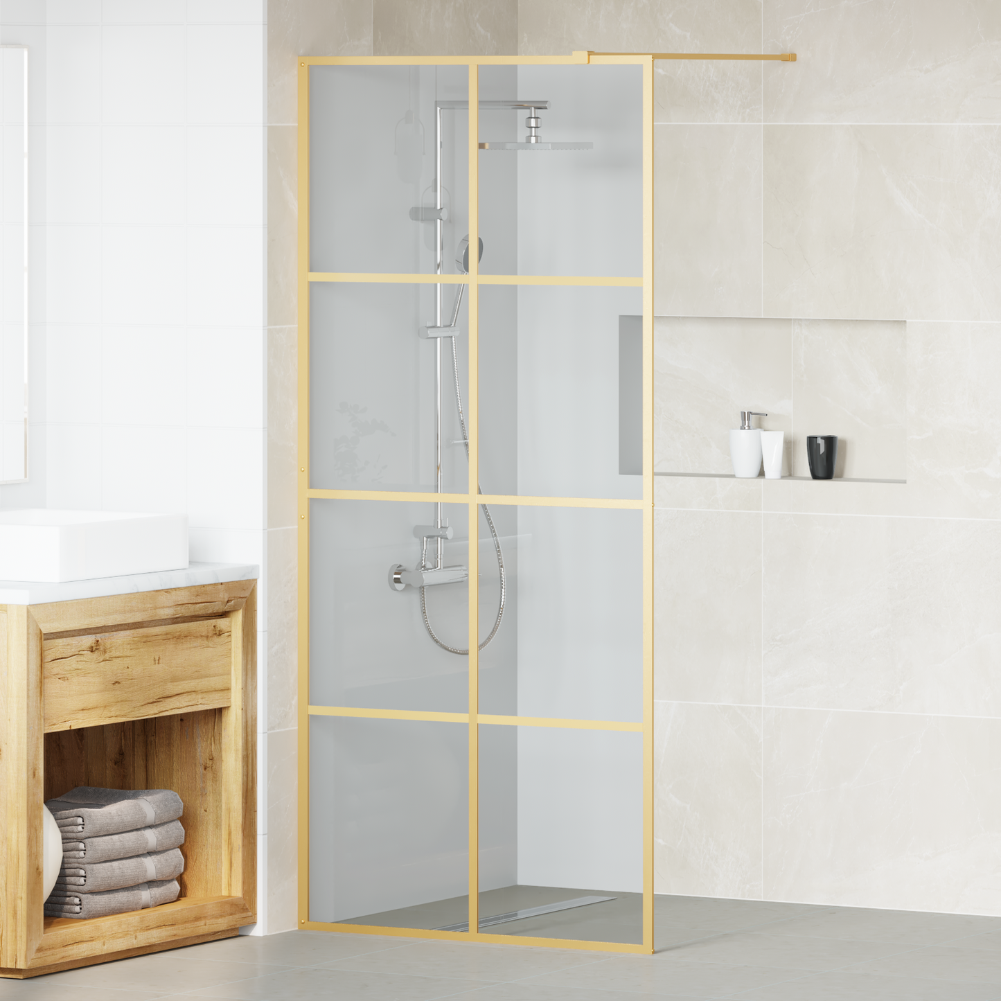Walk-in zuhanyfal Arany 90 x 195 cm edzett üveg