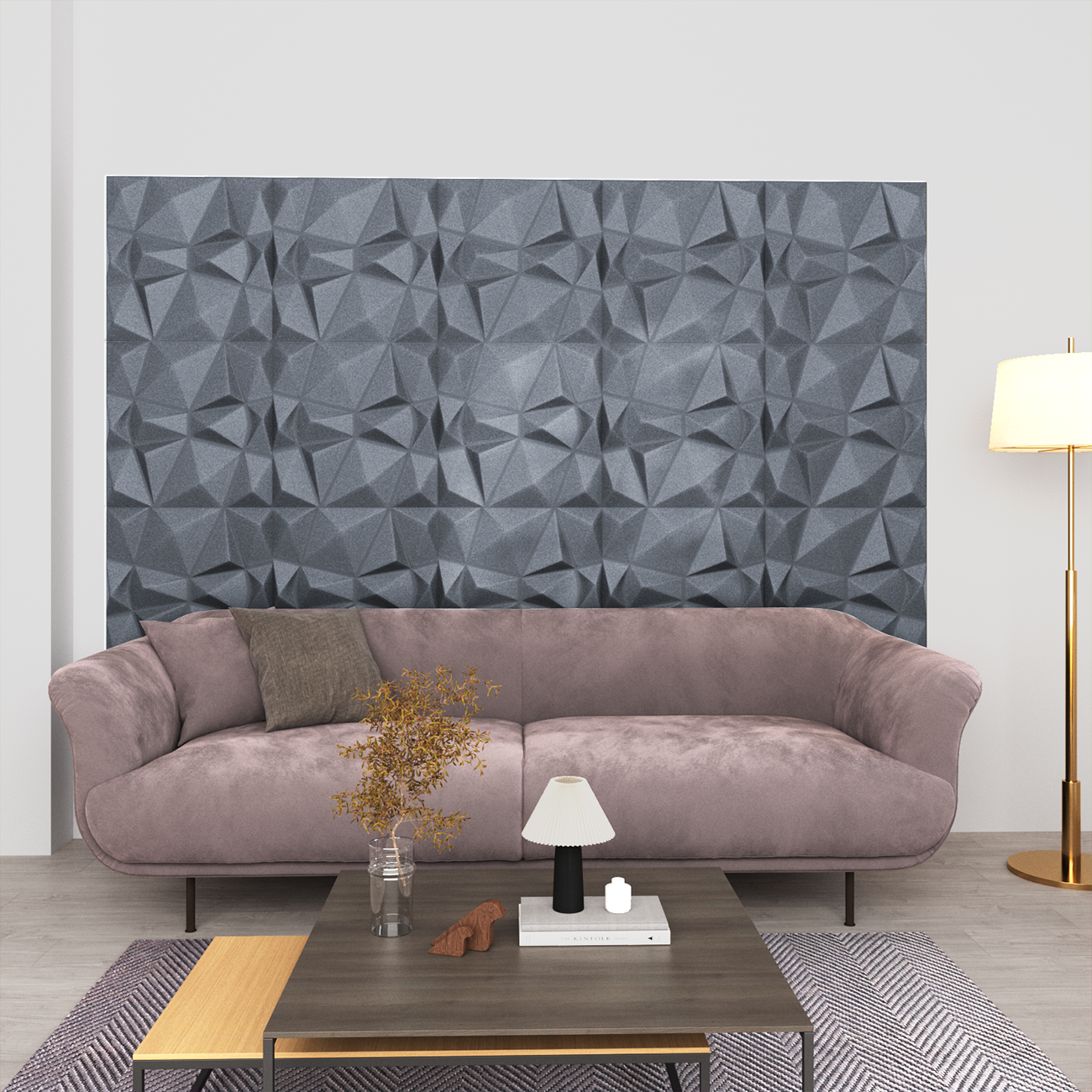 Fali panelek 48 pcs Gyémánt Szürke 50 x 50 cm XPS Hab