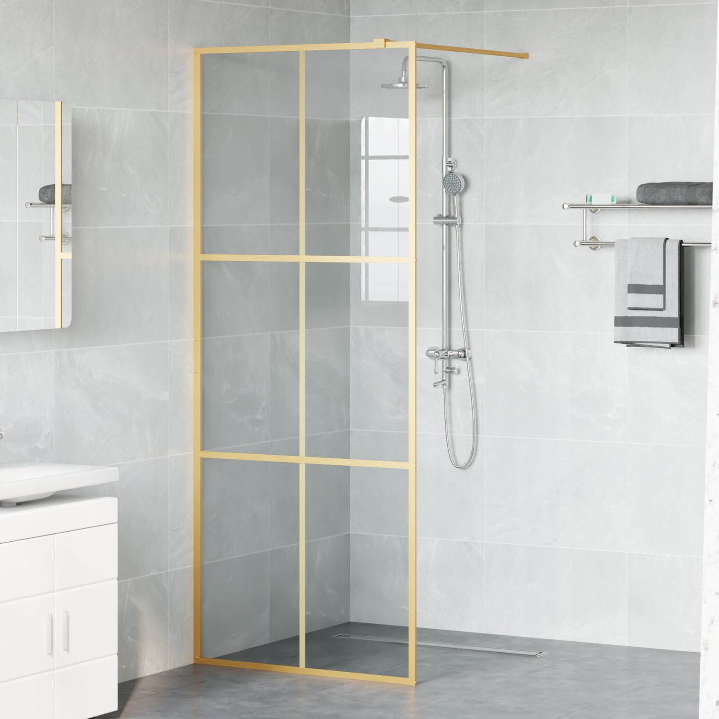 Walk-in zuhanyfal Arany 80 x 195 cm edzett üveg