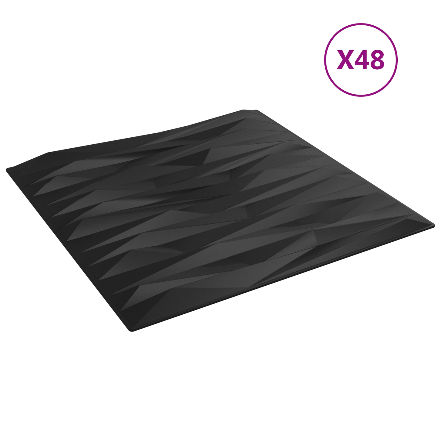 Fali panelek 48 pcs Fekete Kő 50 x 50 cm XPS Hab