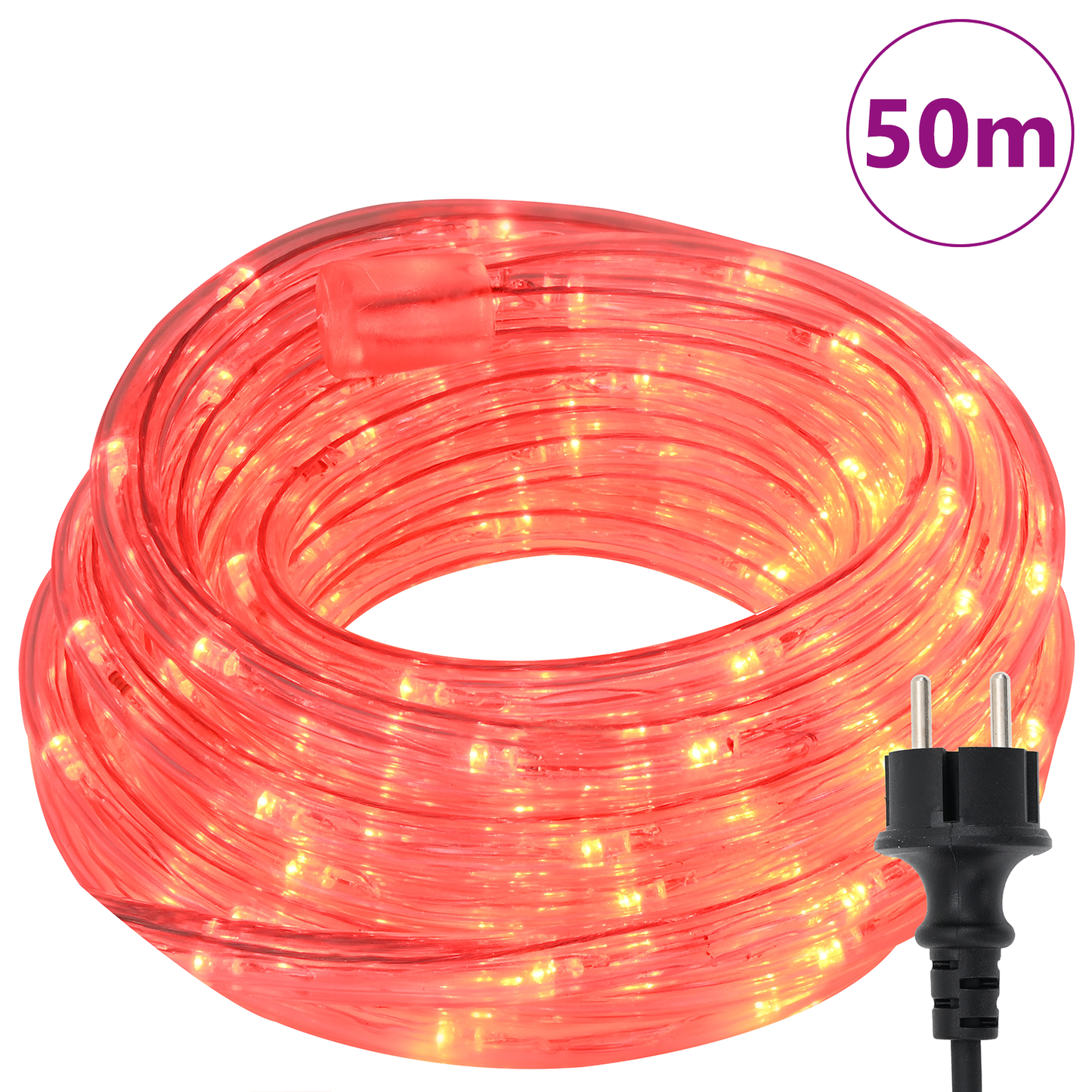 Kötél világítás 1200 LED-del Piros 50 m PVC
