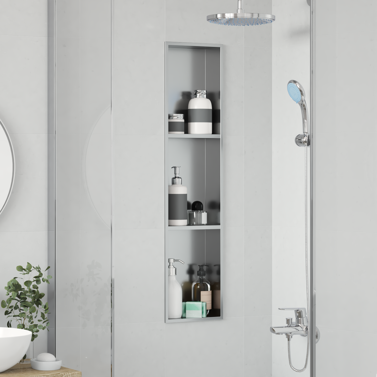 Zuhany Niche Ezüst 90 x 20 x 9,5 cm Rozsdamentes acél
