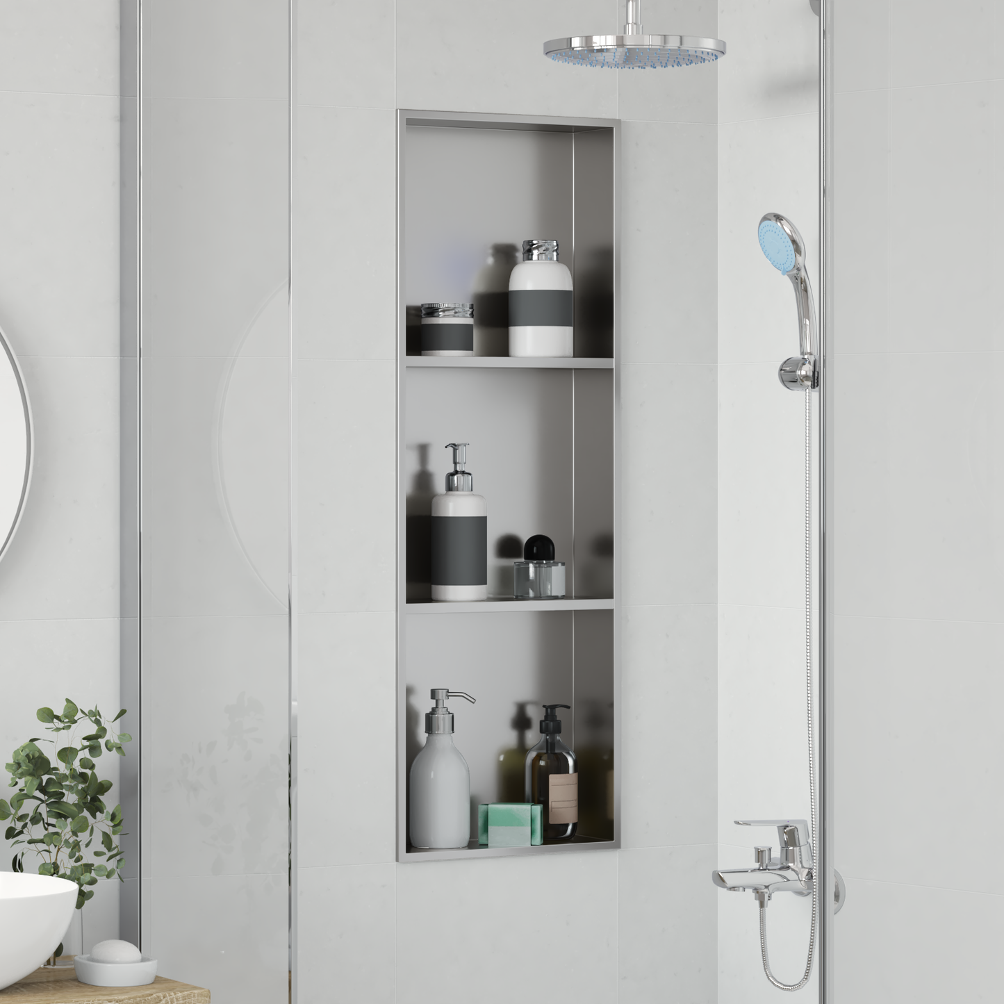 Zuhany Niche Ezüst 90 x 30 x 9,5 cm Rozsdamentes acél