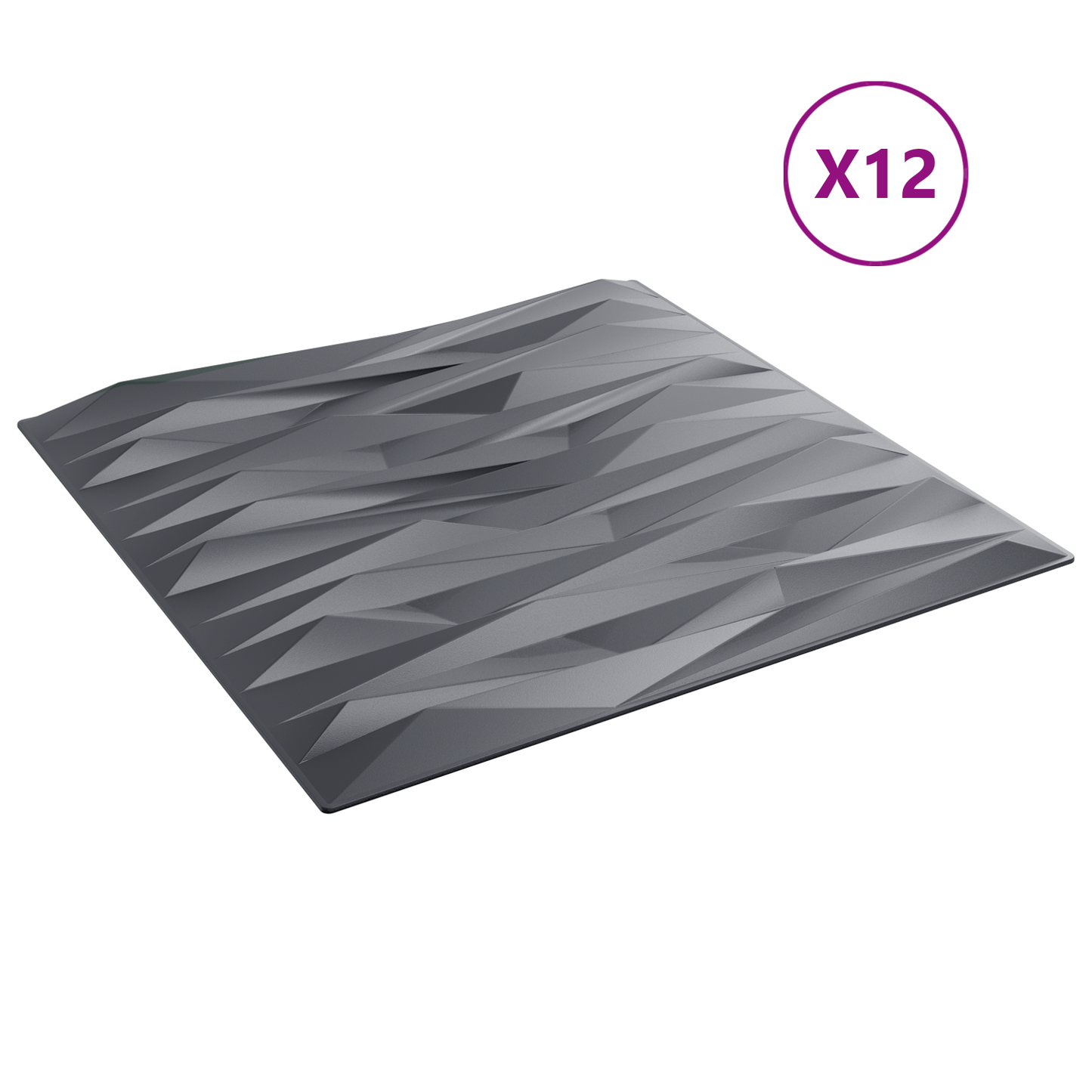 Fali panelek 12 pcs Kőszürke 50 x 50 cm XPS Hab
