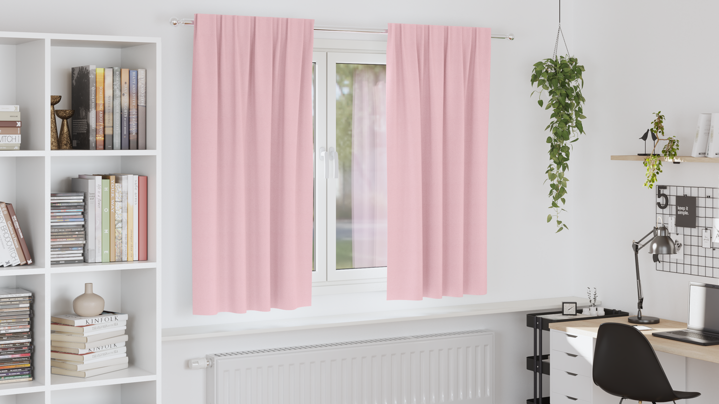 Fekete Függöny Gyűrűkkel 2 db Babarózsaszín 175 x 140 cm