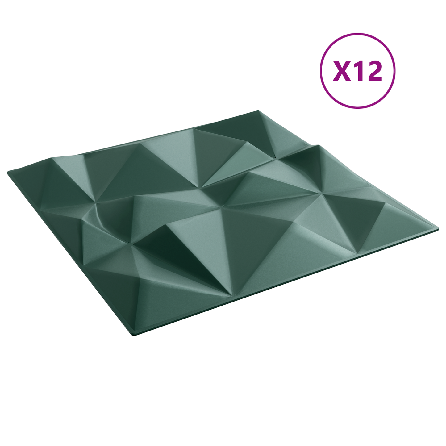 Fali panelek 12 pcs Gyémánt Zöld 50 x 50 cm XPS Hab