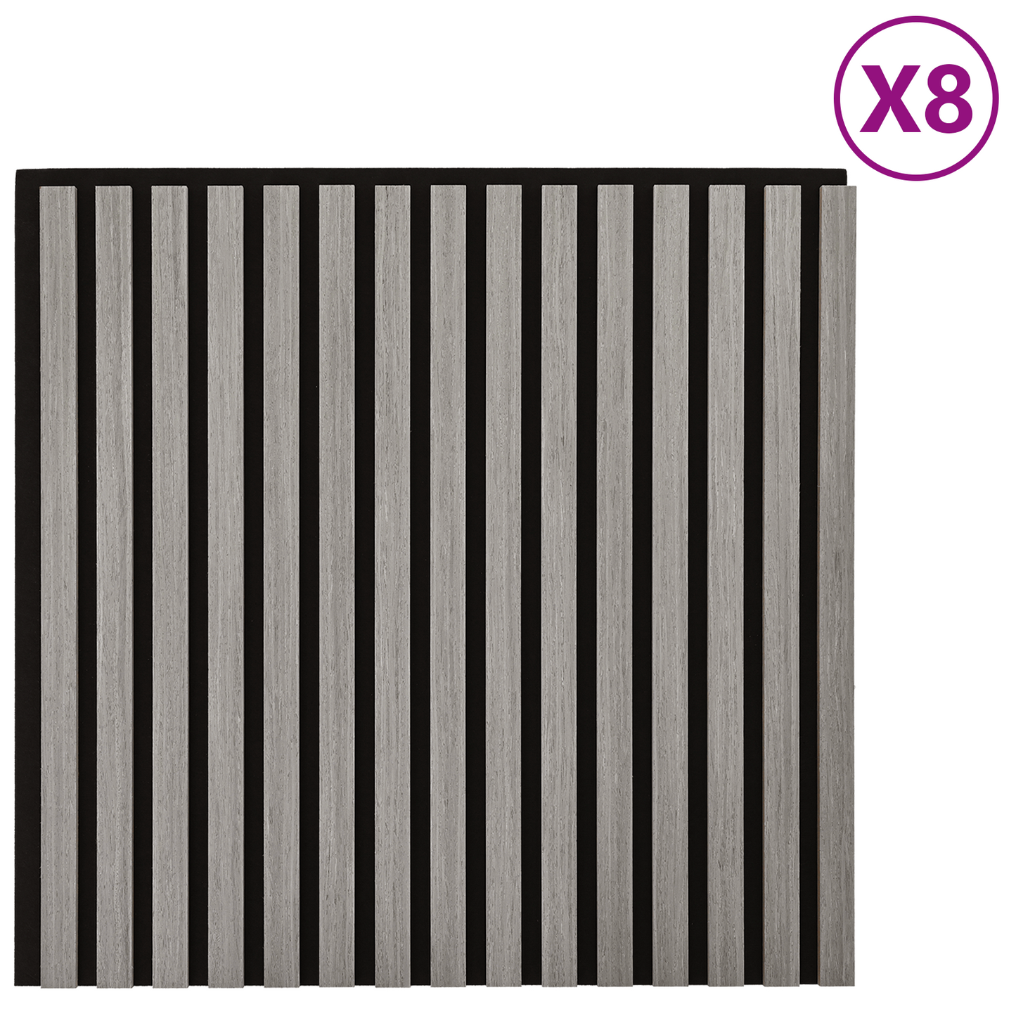 Fali panelek 8 pcs Szürke 60,5 x 60 cm