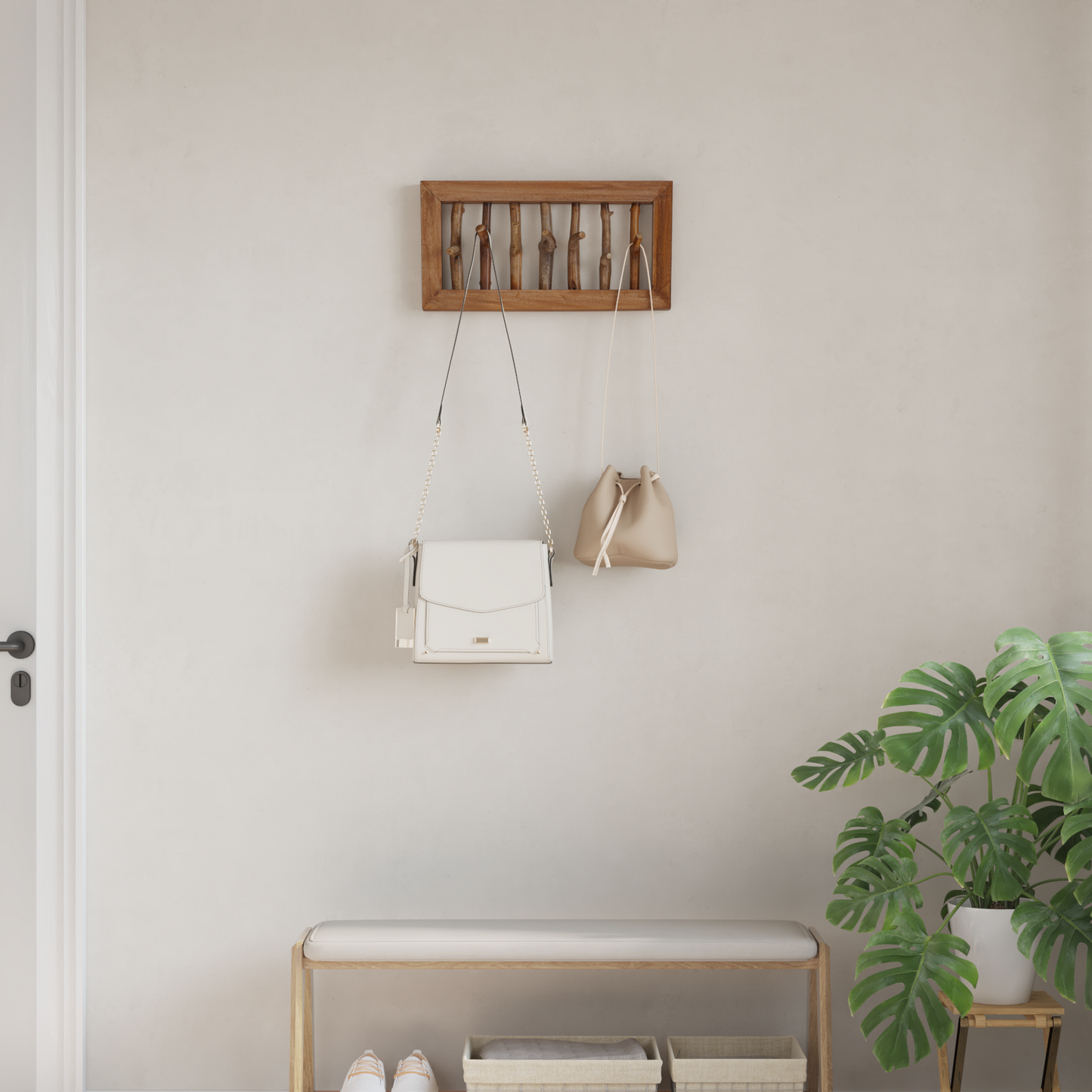 Kabát Kampó Természetes 50 x 10 x 25 cm Tömör Mahagóni Fa