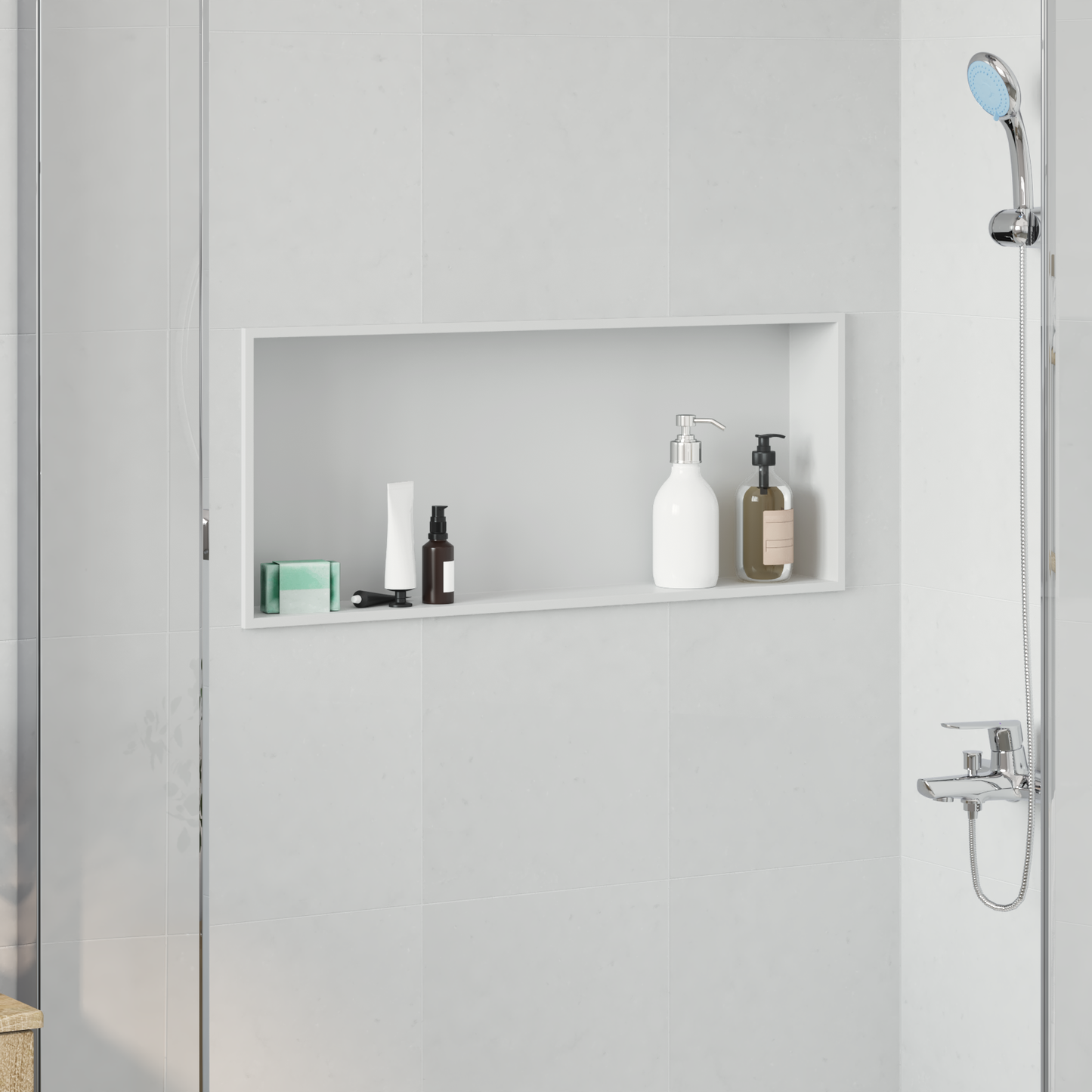Zuhany Niche Fehér 75 x 30 x 9,5 cm Rozsdamentes acél