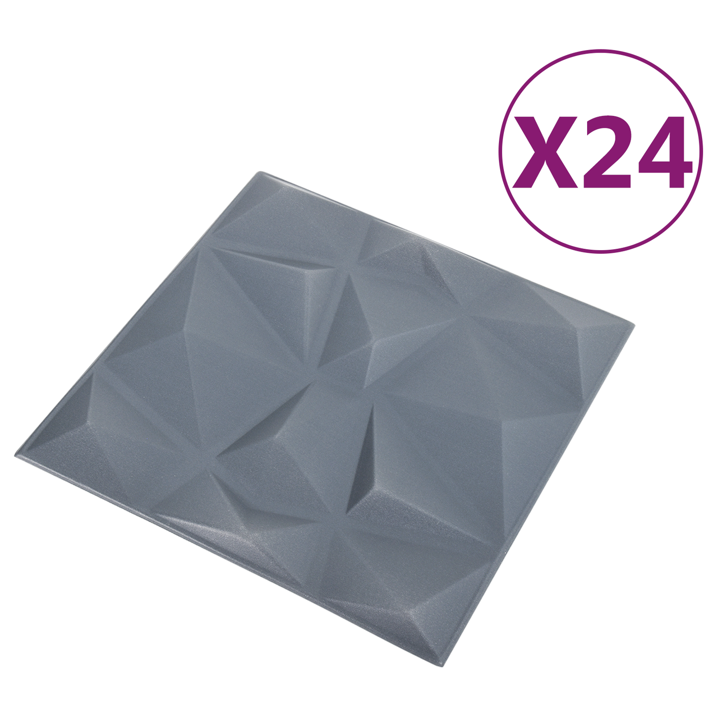 Fali panelek 24 pcs Gyémánt Szürke 50 x 50 cm XPS Hab