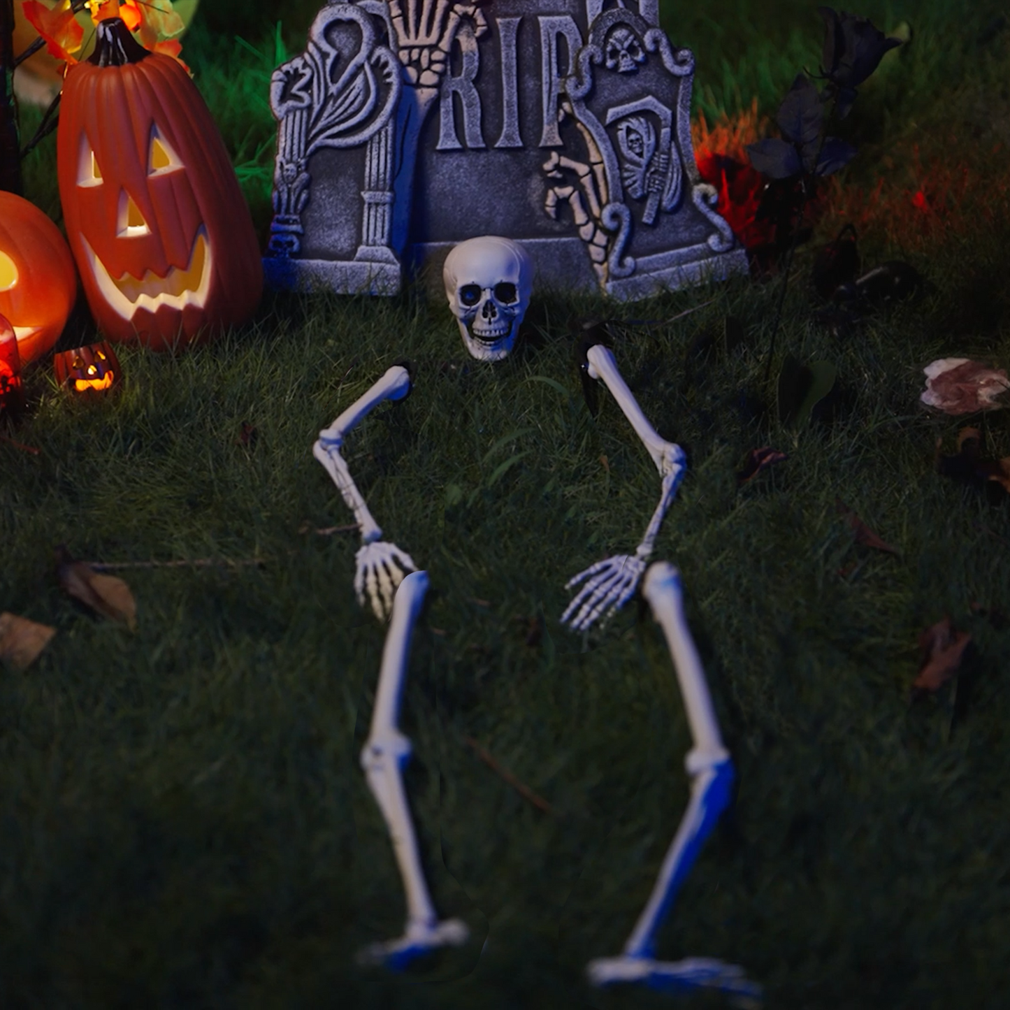 Halloween csontváz földi tüskékkel Fehér 45,5 x 13 cm