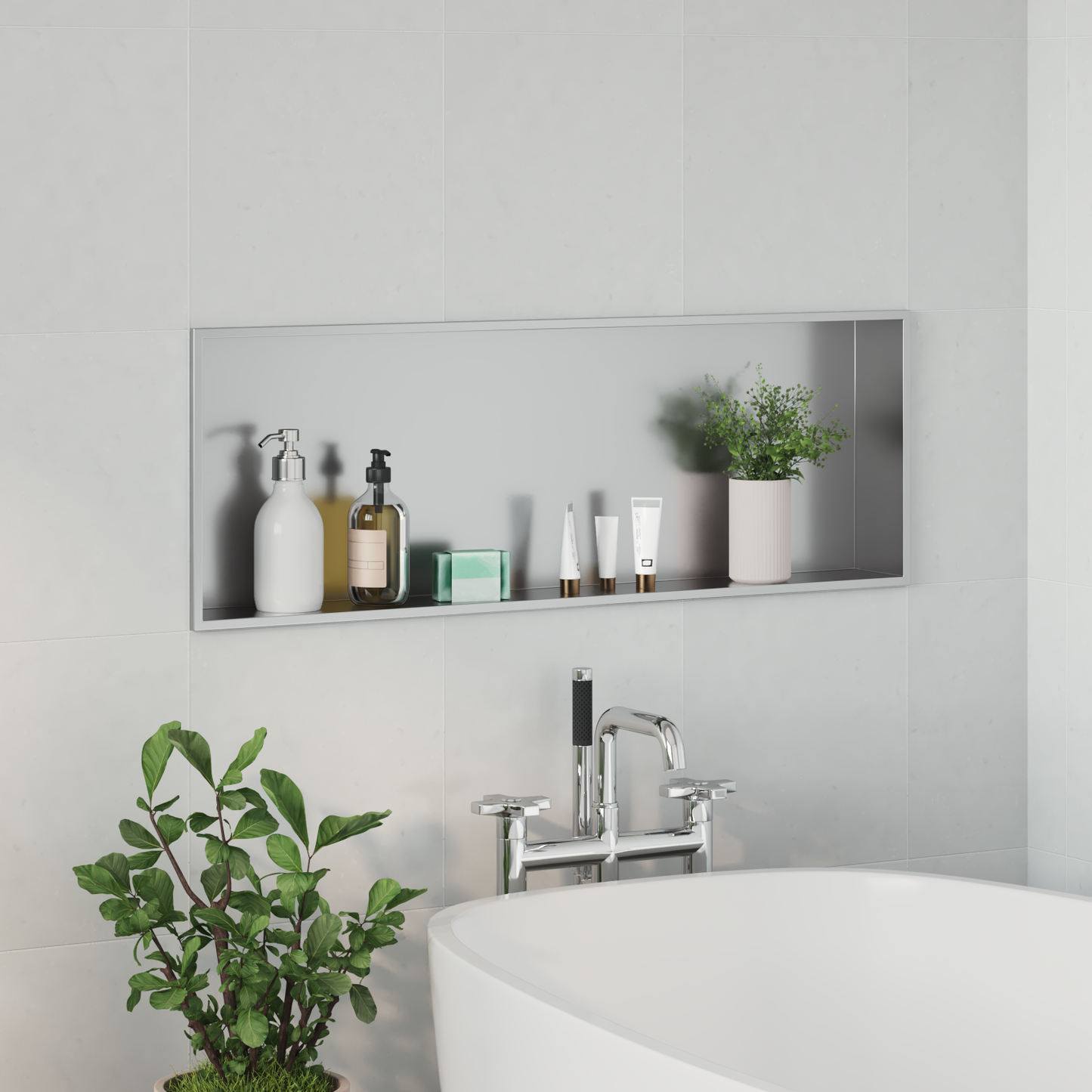 Zuhany Niche Ezüst 90 x 30 x 9,5 cm Rozsdamentes acél