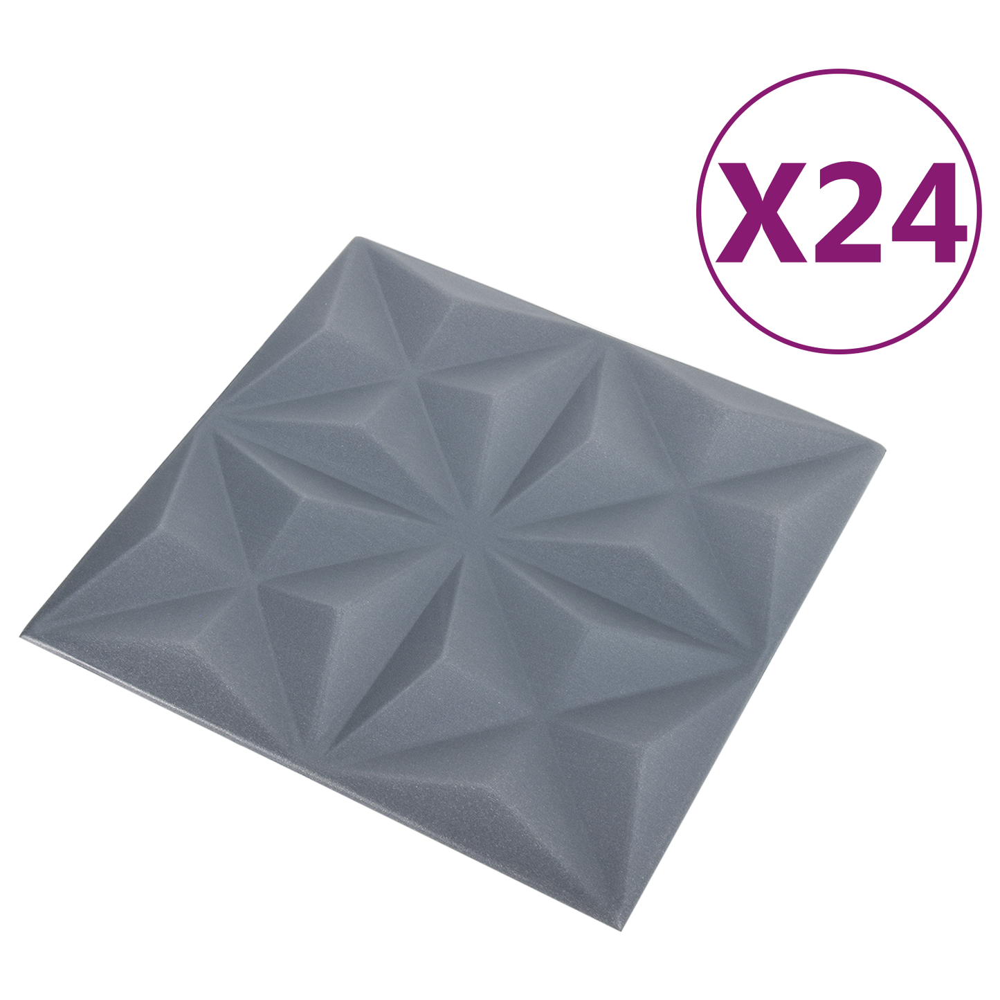 Fali panelek 24 pcs Origami Szürke 50 x 50 cm XPS Hab