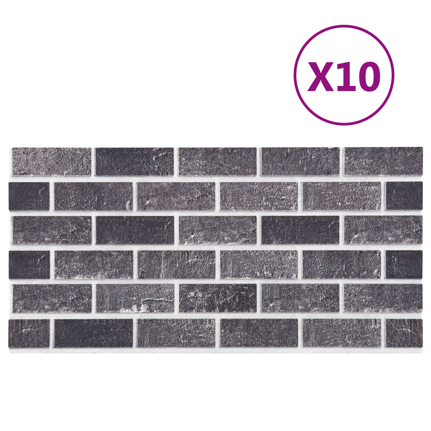 Fali panelek 10 pcs Fekete és Szürke 100 x 50 cm EPS Hab