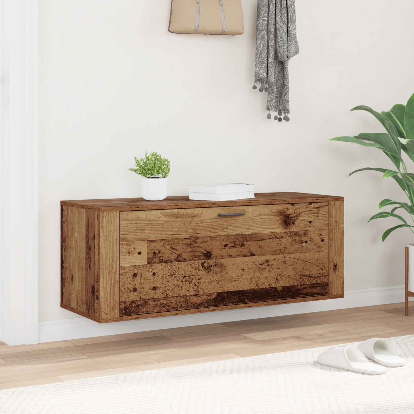 Cipőszekrény 100 x 35 x 38 cm Szerelt Fa Régi fa
