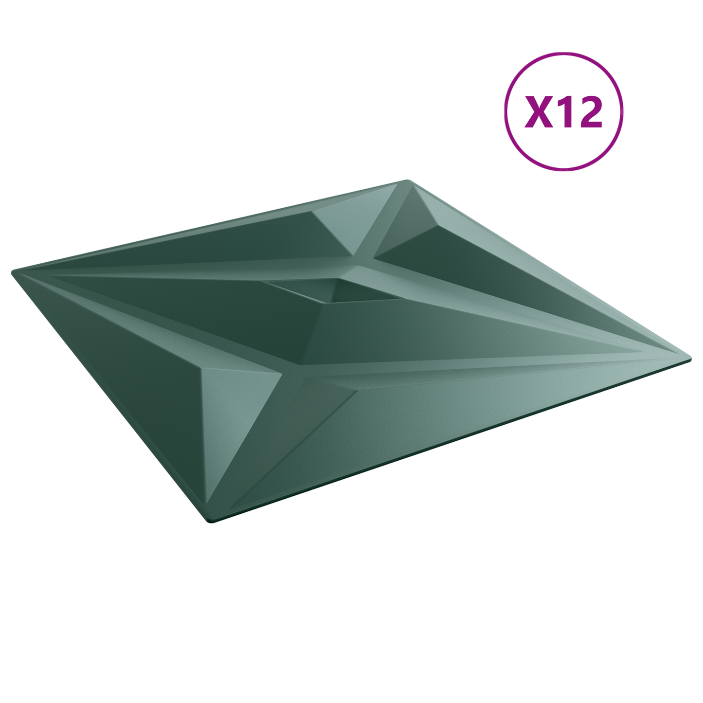 Fali panelek Csillag 12 pcs Csillag Zöld 50 x 50 cm XPS Hab