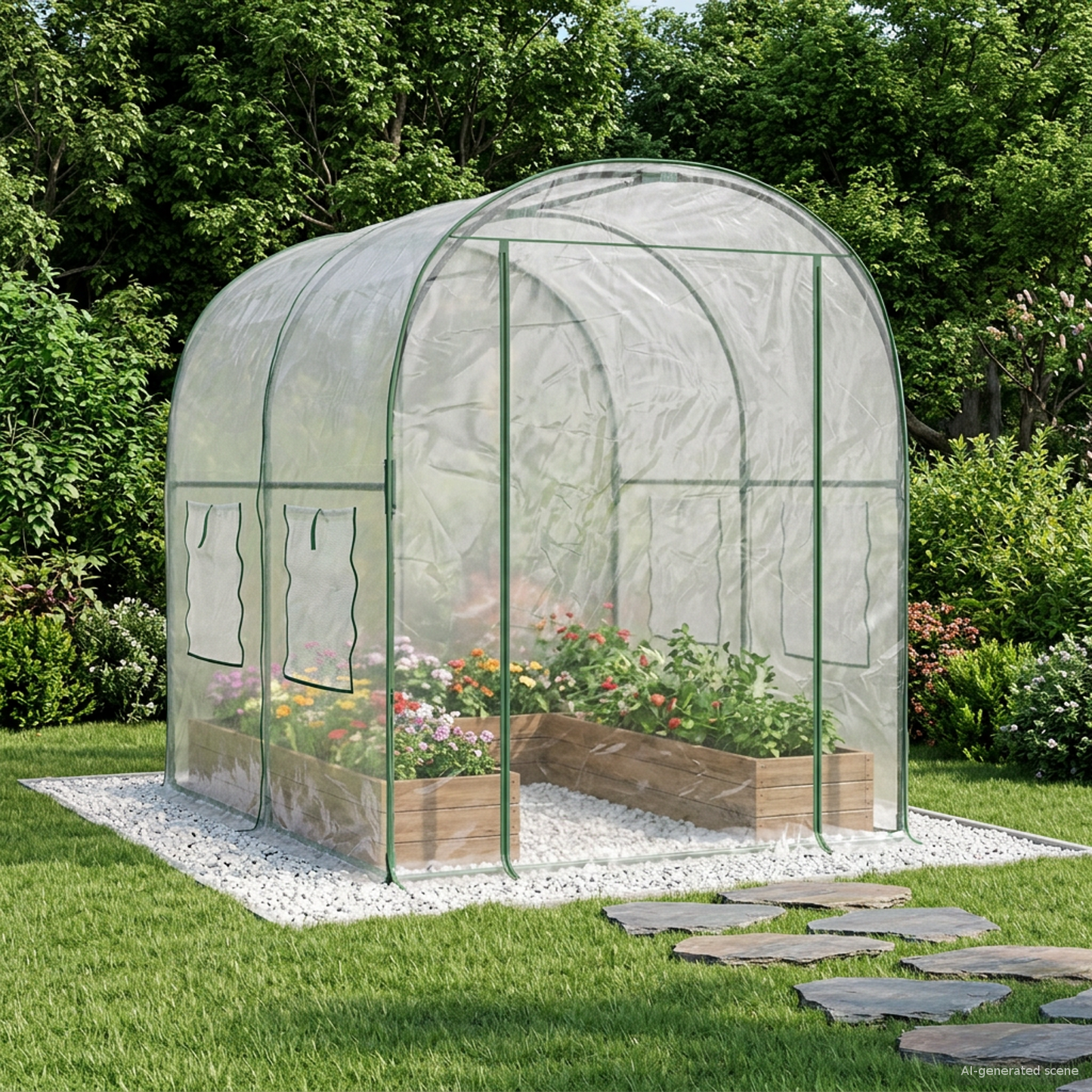 Vázszerkezetű üvegház 160 x 200 x 192,5 cm PVC Átlátszó