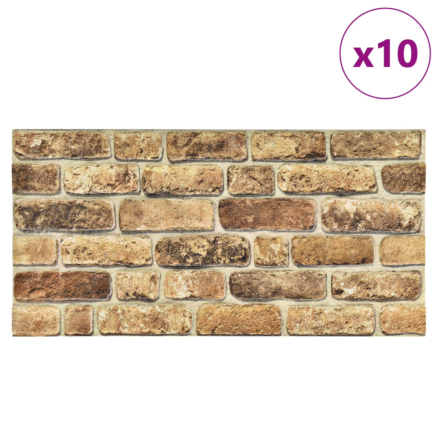 Fali panelek 10 pcs Sötét Homok 100 x 50 cm EPS Hab