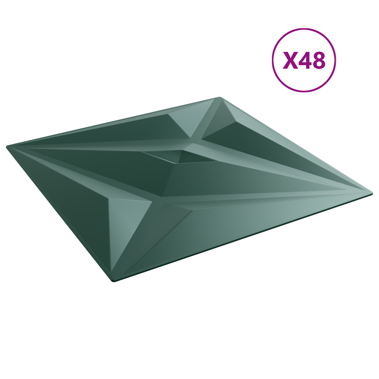 Fali panelek Csillag 48 pcs Csillag Zöld 50 x 50 cm XPS Hab