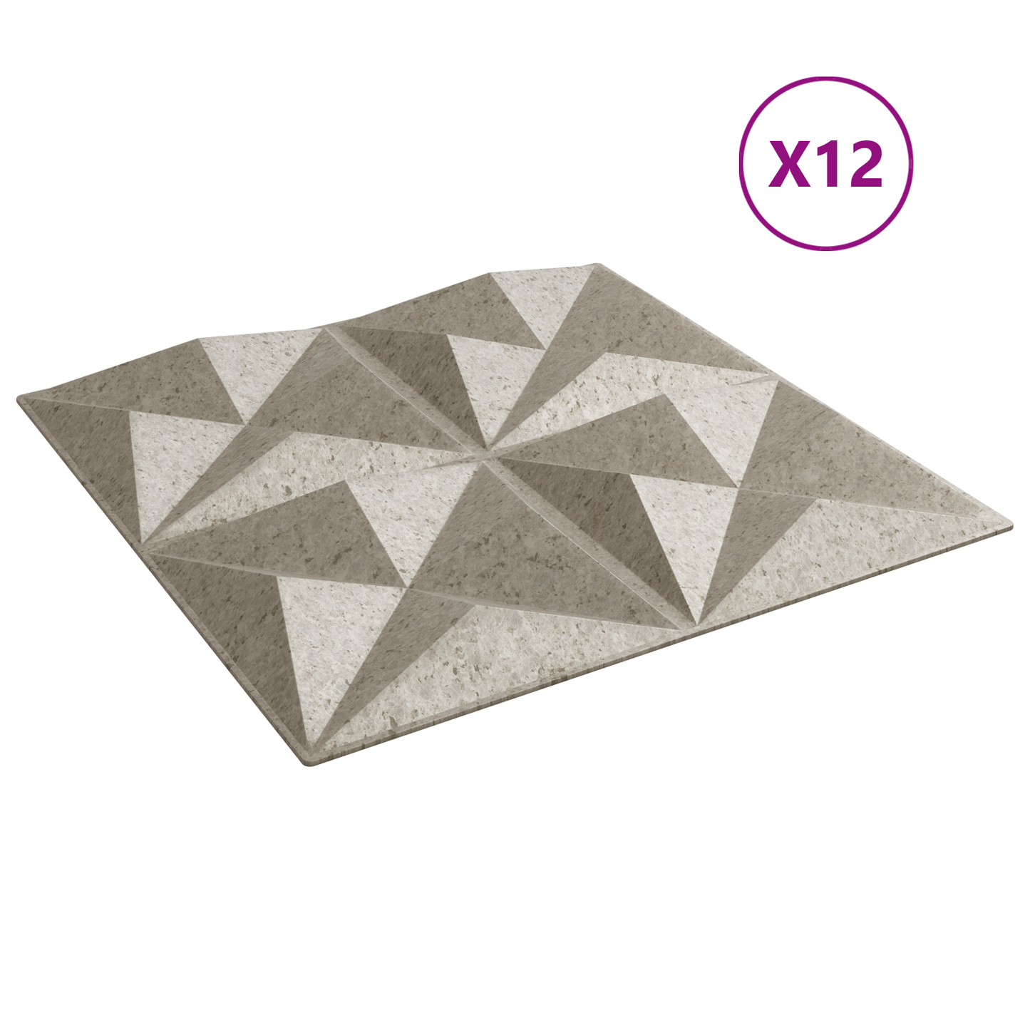 Fali panelek 12 pcs Origami Beton 50 x 50 cm XPS Hab