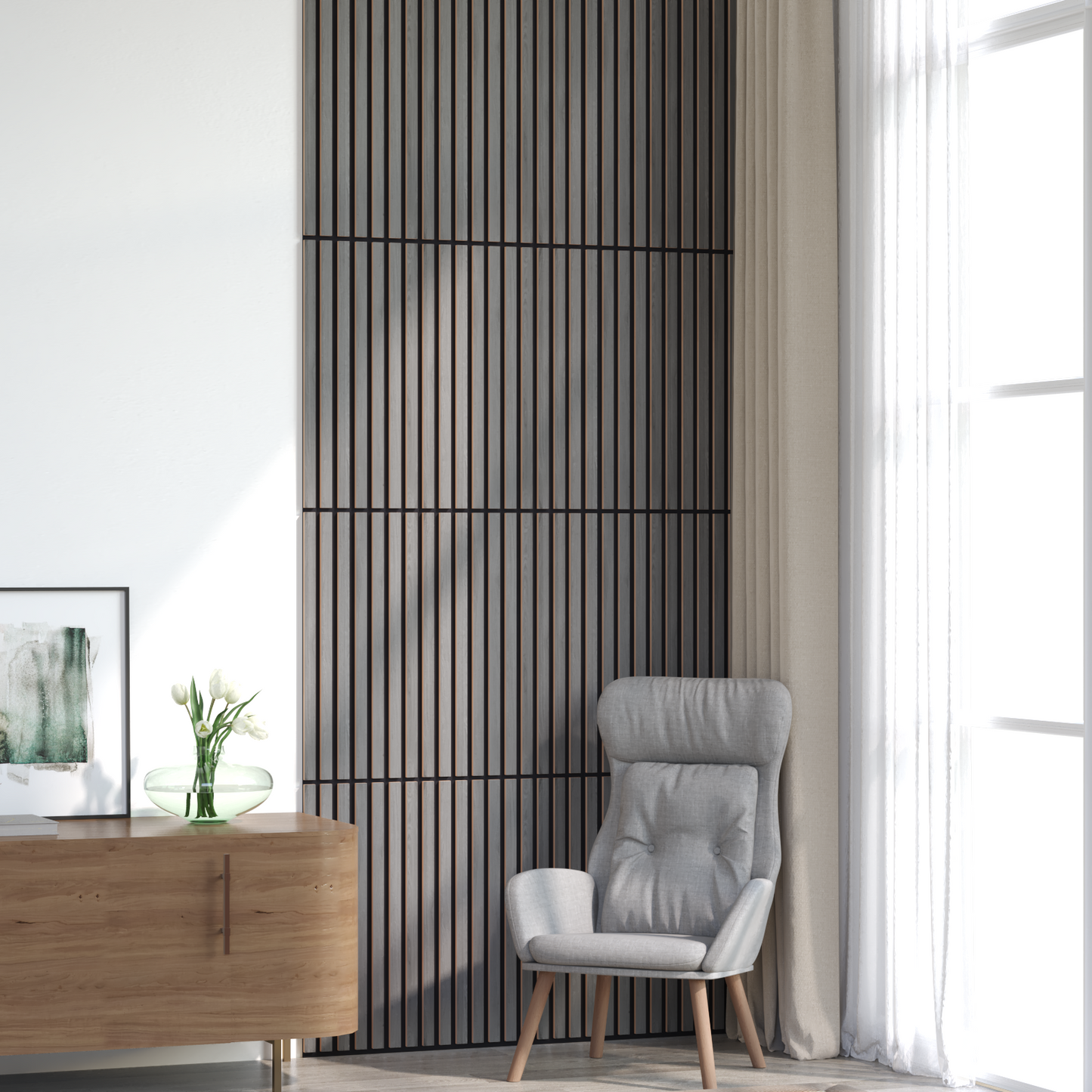 Fali panelek 8 pcs Szürke 60,5 x 60 cm